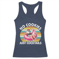 Santa Christmas In July Racerback Tank Top No Cookies Just Cocktails Flamingo Summer Beach Hawaii - Wonder Print Shop