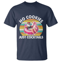 Santa Christmas In July T Shirt No Cookies Just Cocktails Flamingo Summer Beach Hawaii - Wonder Print Shop
