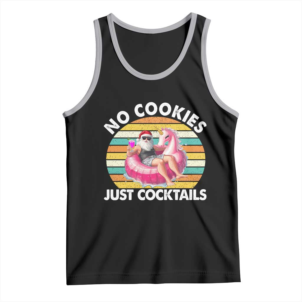 Santa Christmas In July Tank Top No Cookies Just Cocktails Flamingo Summer Beach Hawaii - Wonder Print Shop