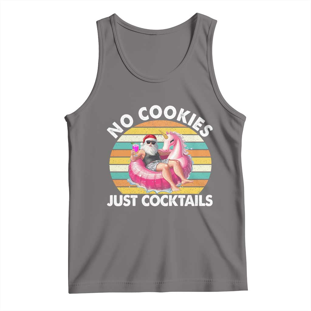 Santa Christmas In July Tank Top No Cookies Just Cocktails Flamingo Summer Beach Hawaii - Wonder Print Shop