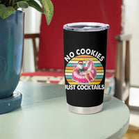 Santa Christmas In July Tumbler Cup No Cookies Just Cocktails Flamingo Summer Beach Hawaii - Wonder Print Shop