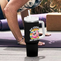 Santa Christmas In July Tumbler With Handle No Cookies Just Cocktails Flamingo Summer Beach Hawaii - Wonder Print Shop