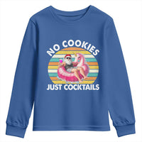 Santa Christmas In July Youth Sweatshirt No Cookies Just Cocktails Flamingo Summer Beach Hawaii - Wonder Print Shop