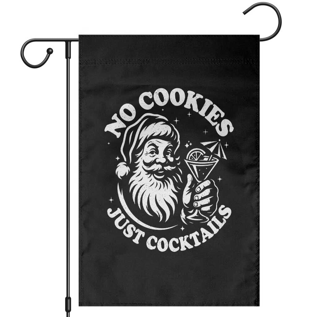 Funny Santa Christmas In July Garden Flag No Cookies Just Cocktails Summer Xmas - Wonder Print Shop