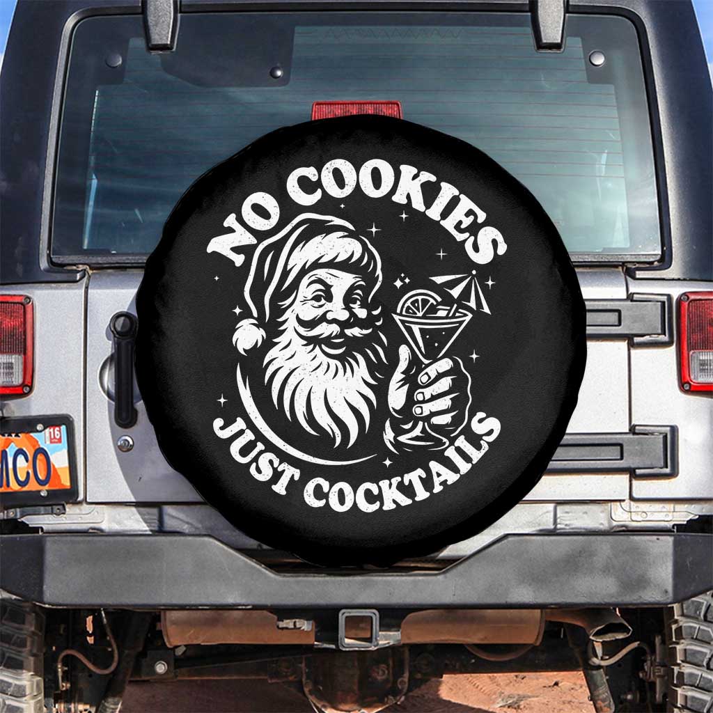Funny Santa Christmas In July Spare Tire Cover No Cookies Just Cocktails Summer Xmas - Wonder Print Shop