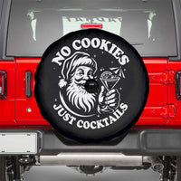 Funny Santa Christmas In July Spare Tire Cover No Cookies Just Cocktails Summer Xmas - Wonder Print Shop