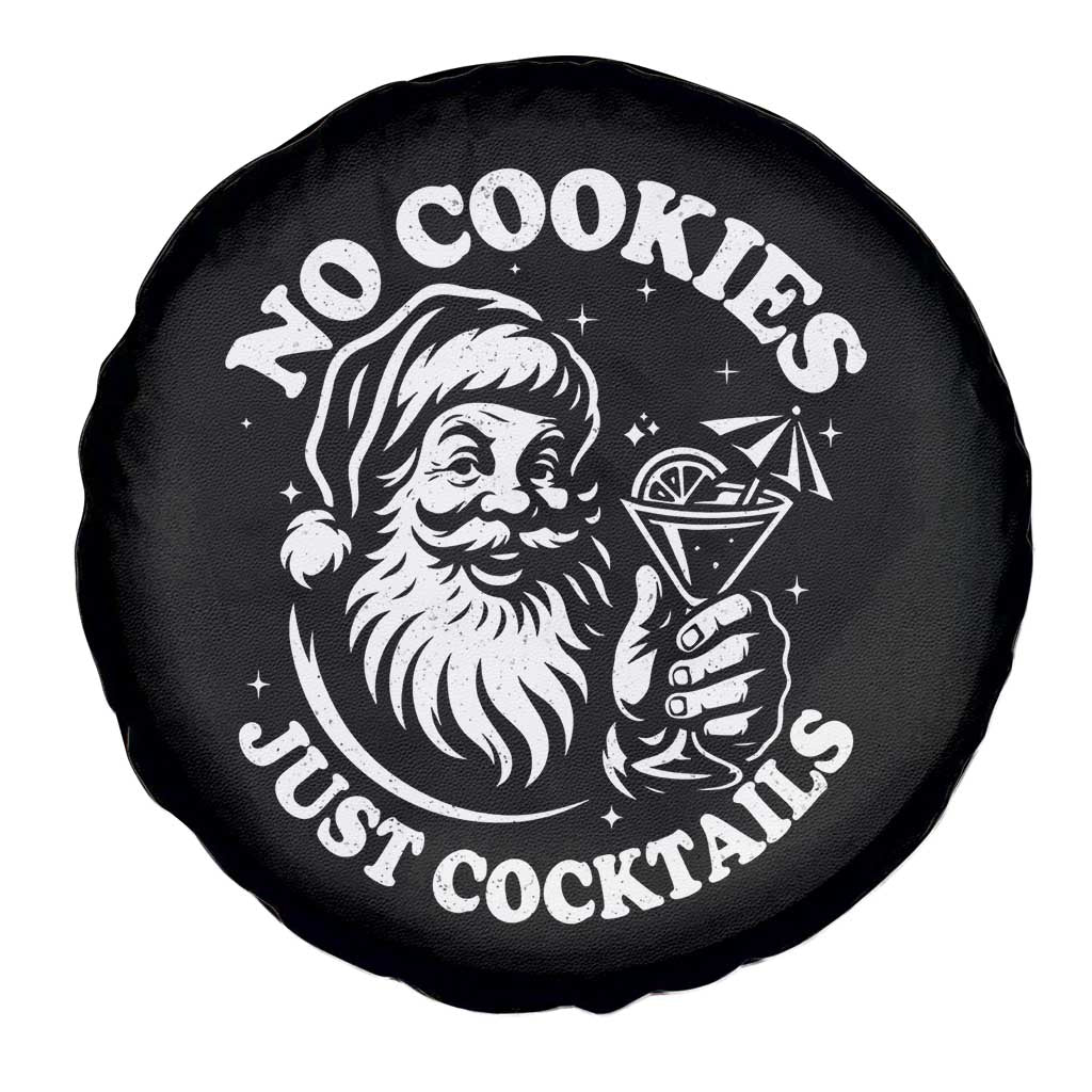 Funny Santa Christmas In July Spare Tire Cover No Cookies Just Cocktails Summer Xmas - Wonder Print Shop