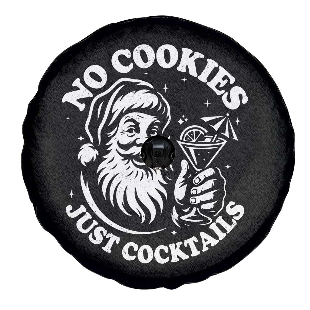 Funny Santa Christmas In July Spare Tire Cover No Cookies Just Cocktails Summer Xmas - Wonder Print Shop