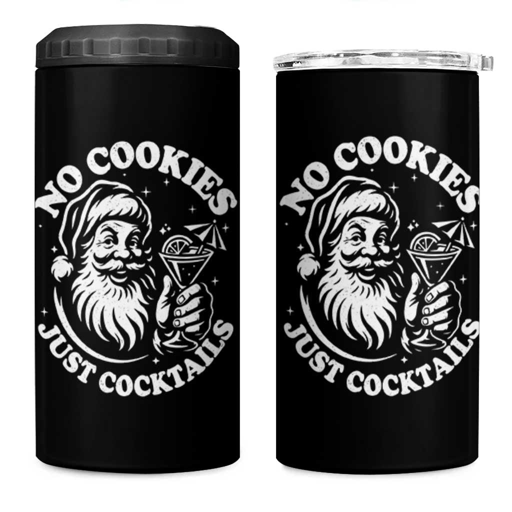 Funny Santa Christmas In July 4 in 1 Can Cooler Tumbler No Cookies Just Cocktails Summer Xmas - Wonder Print Shop