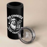 Funny Santa Christmas In July 4 in 1 Can Cooler Tumbler No Cookies Just Cocktails Summer Xmas - Wonder Print Shop