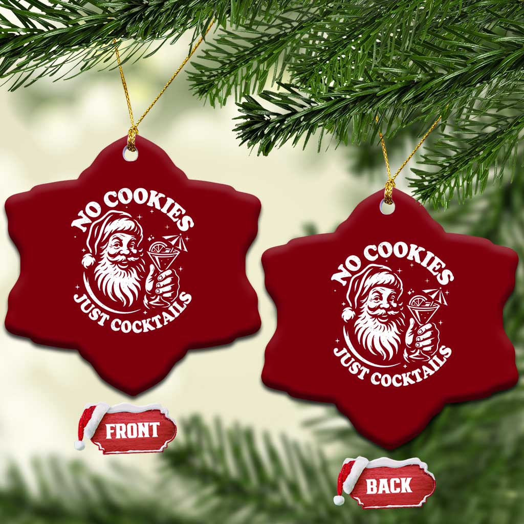 Funny Santa Xmas In July Ceramic Ornament No Cookies Just Cocktails Summer Xmas - Wonder Print Shop