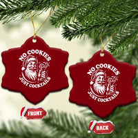 Funny Santa Xmas In July Ceramic Ornament No Cookies Just Cocktails Summer Xmas - Wonder Print Shop