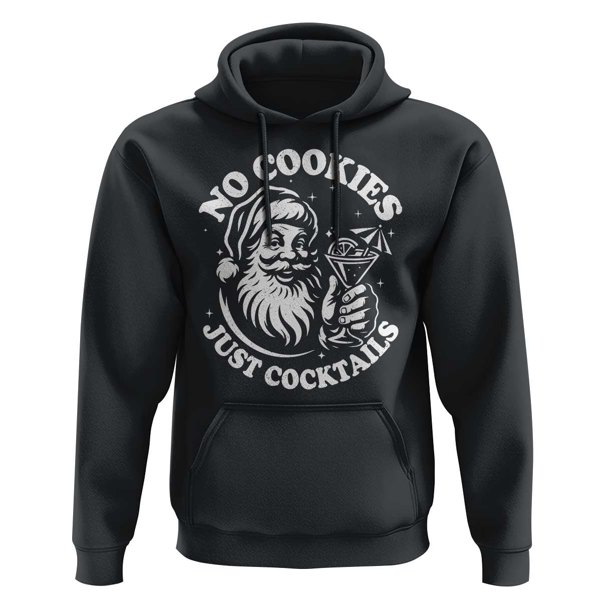 Funny Santa Christmas In July Hoodie No Cookies Just Cocktails Summer Xmas - Wonder Print Shop
