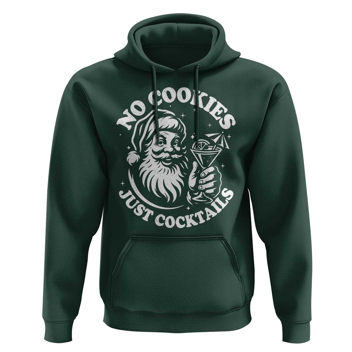 Funny Santa Christmas In July Hoodie No Cookies Just Cocktails Summer Xmas - Wonder Print Shop