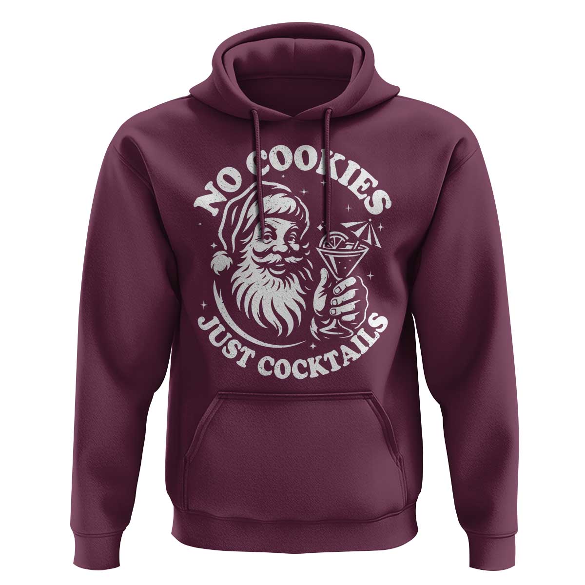 Funny Santa Christmas In July Hoodie No Cookies Just Cocktails Summer Xmas - Wonder Print Shop