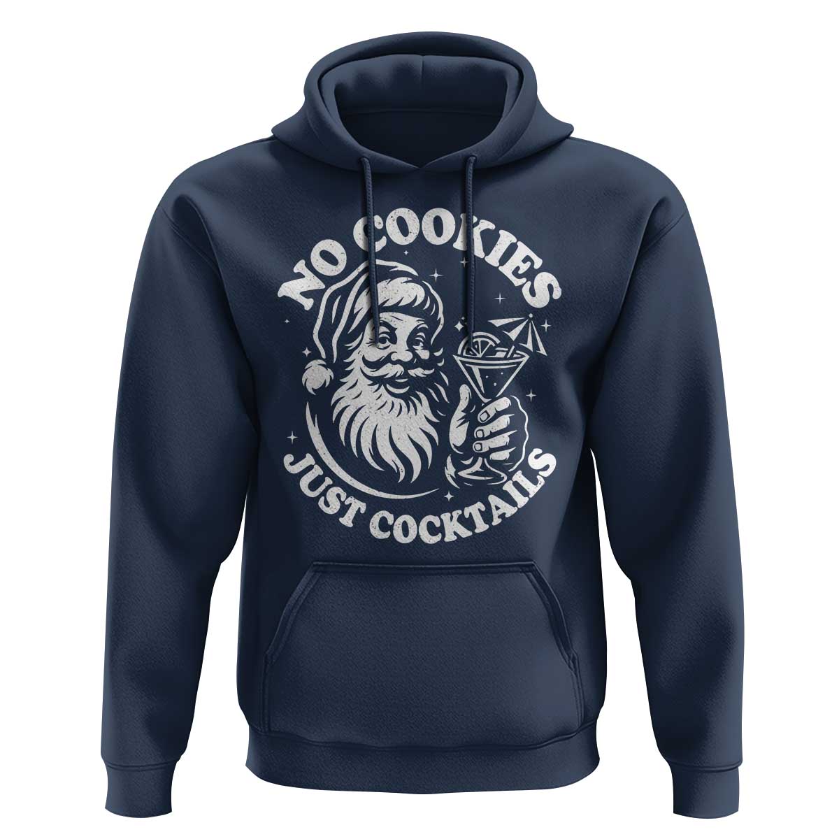 Funny Santa Christmas In July Hoodie No Cookies Just Cocktails Summer Xmas - Wonder Print Shop