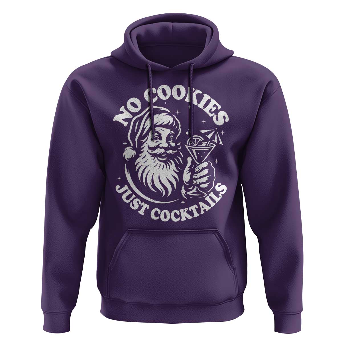 Funny Santa Christmas In July Hoodie No Cookies Just Cocktails Summer Xmas - Wonder Print Shop