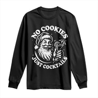 Funny Santa Christmas In July Long Sleeve Shirt No Cookies Just Cocktails Summer Xmas - Wonder Print Shop