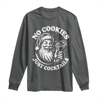 Funny Santa Christmas In July Long Sleeve Shirt No Cookies Just Cocktails Summer Xmas - Wonder Print Shop