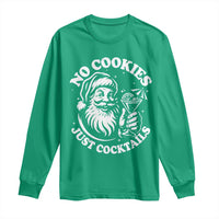 Funny Santa Christmas In July Long Sleeve Shirt No Cookies Just Cocktails Summer Xmas - Wonder Print Shop