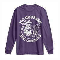 Funny Santa Christmas In July Long Sleeve Shirt No Cookies Just Cocktails Summer Xmas - Wonder Print Shop