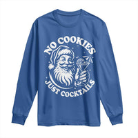 Funny Santa Christmas In July Long Sleeve Shirt No Cookies Just Cocktails Summer Xmas - Wonder Print Shop