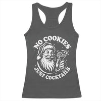 Funny Santa Christmas In July Racerback Tank Top No Cookies Just Cocktails Summer Xmas - Wonder Print Shop