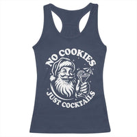 Funny Santa Christmas In July Racerback Tank Top No Cookies Just Cocktails Summer Xmas - Wonder Print Shop