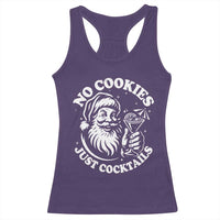 Funny Santa Christmas In July Racerback Tank Top No Cookies Just Cocktails Summer Xmas - Wonder Print Shop