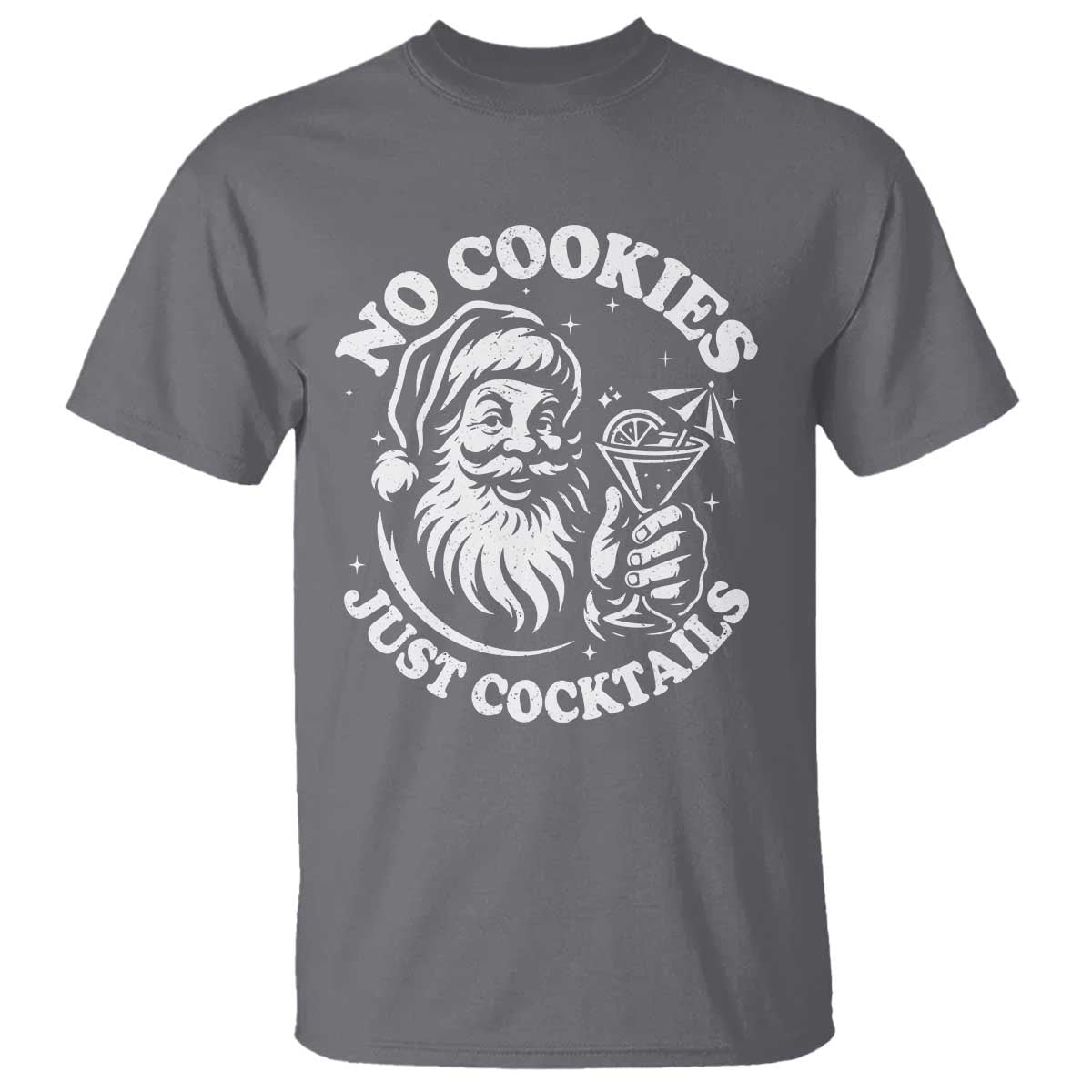 Funny Santa Christmas In July T Shirt No Cookies Just Cocktails Summer Xmas - Wonder Print Shop