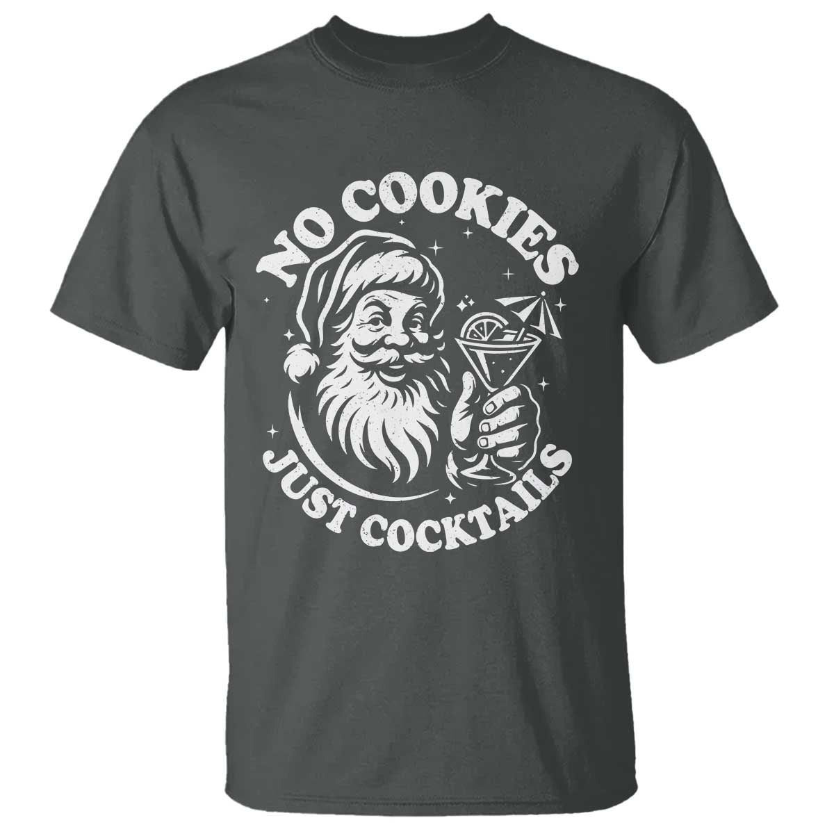 Funny Santa Christmas In July T Shirt No Cookies Just Cocktails Summer Xmas - Wonder Print Shop
