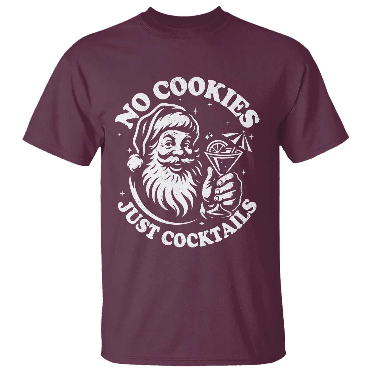 Funny Santa Christmas In July T Shirt No Cookies Just Cocktails Summer Xmas - Wonder Print Shop