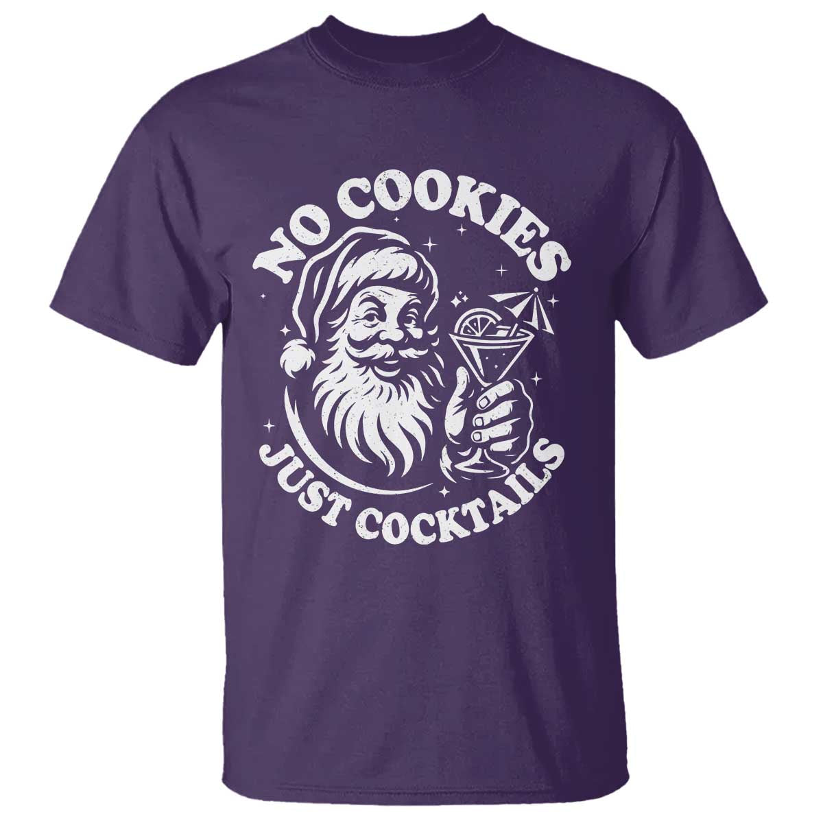 Funny Santa Christmas In July T Shirt No Cookies Just Cocktails Summer Xmas - Wonder Print Shop