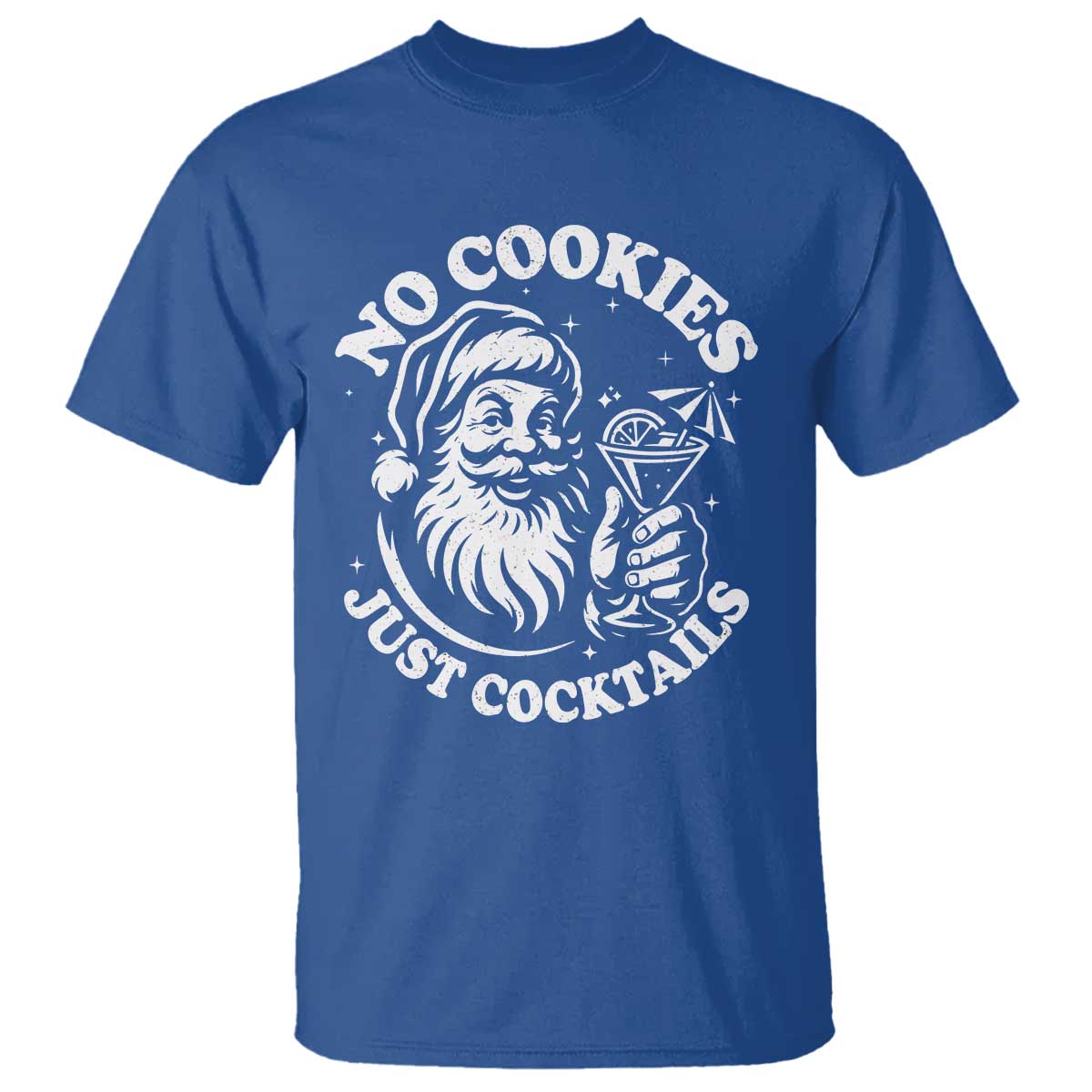Funny Santa Christmas In July T Shirt No Cookies Just Cocktails Summer Xmas - Wonder Print Shop