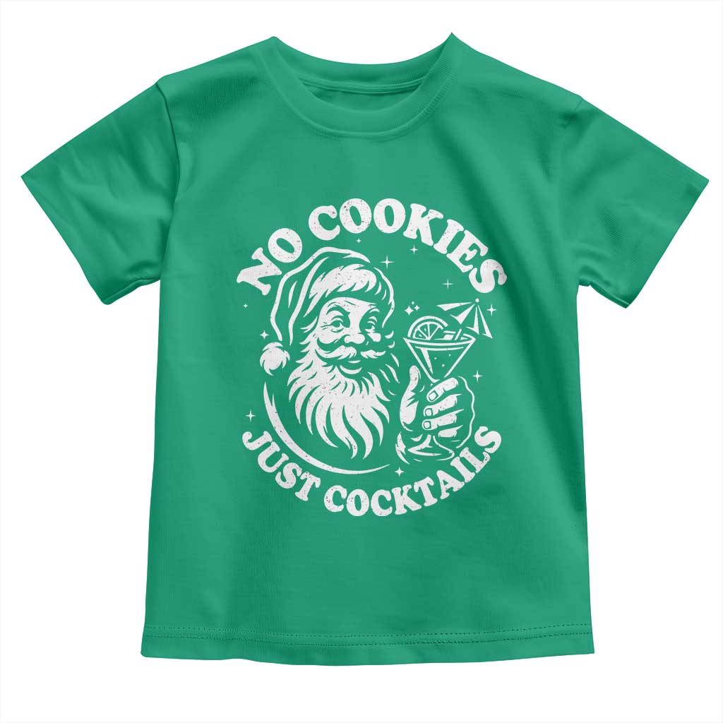 Funny Santa Christmas In July Toddler T Shirt No Cookies Just Cocktails Summer Xmas - Wonder Print Shop