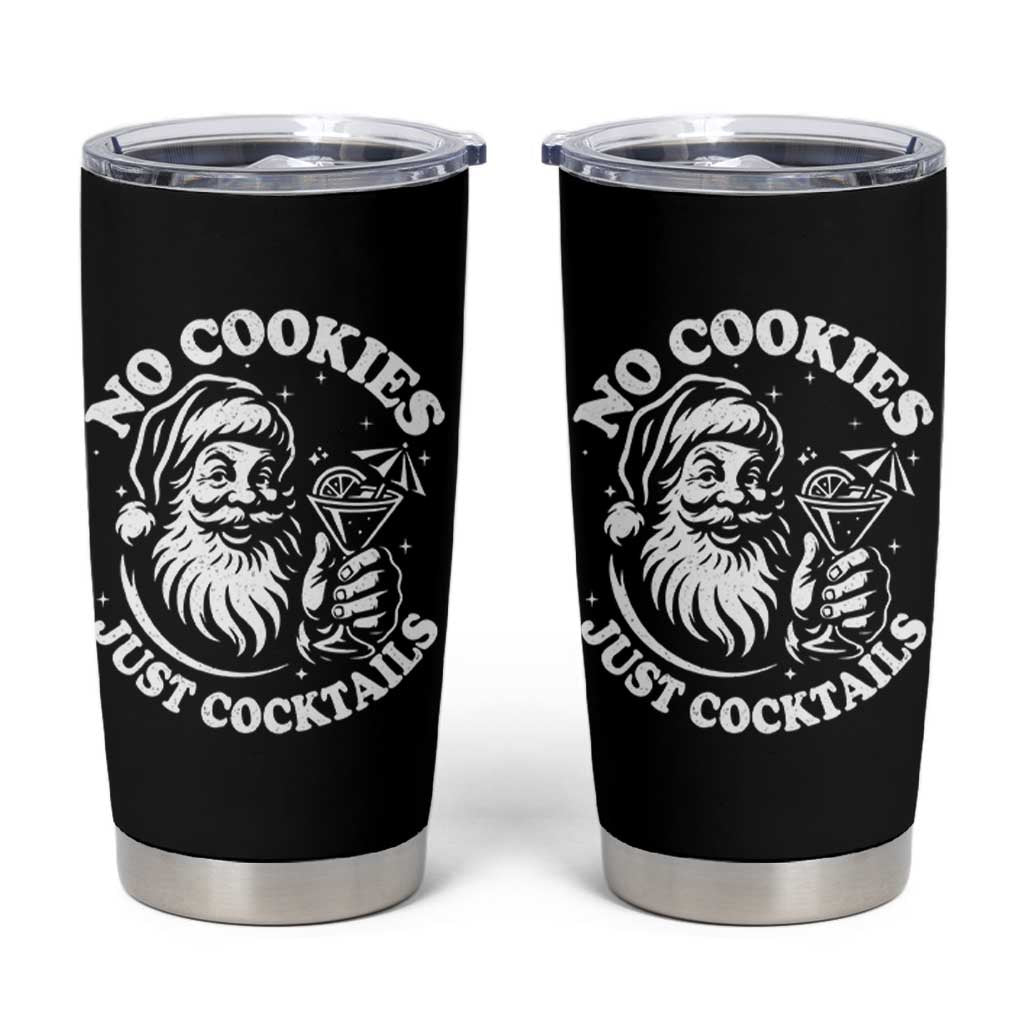 Funny Santa Christmas In July Tumbler Cup No Cookies Just Cocktails Summer Xmas - Wonder Print Shop