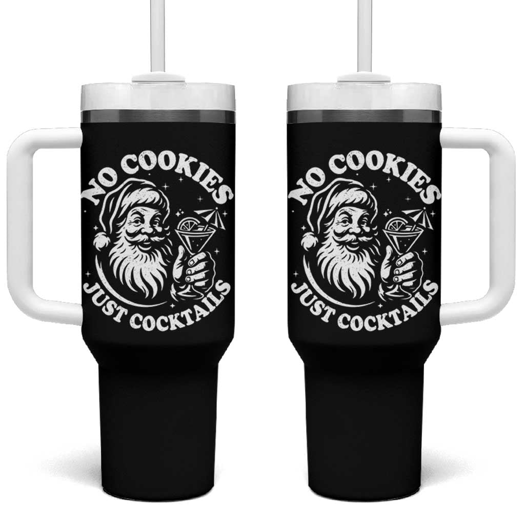 Funny Santa Christmas In July Tumbler With Handle No Cookies Just Cocktails Summer Xmas - Wonder Print Shop