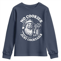 Funny Santa Christmas In July Youth Sweatshirt No Cookies Just Cocktails Summer Xmas - Wonder Print Shop