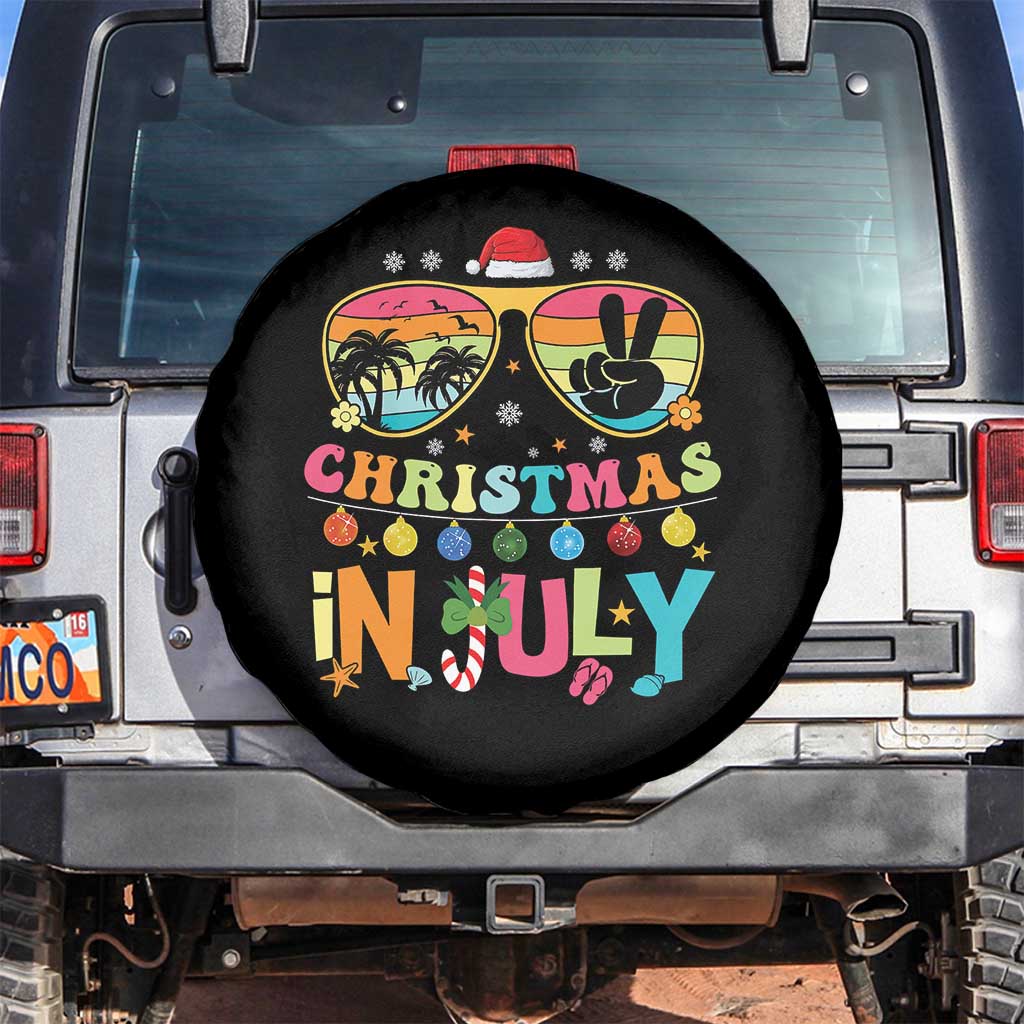Sunglasses Beach Christmas in July Spare Tire Cover Santa Summer Xmas - Wonder Print Shop