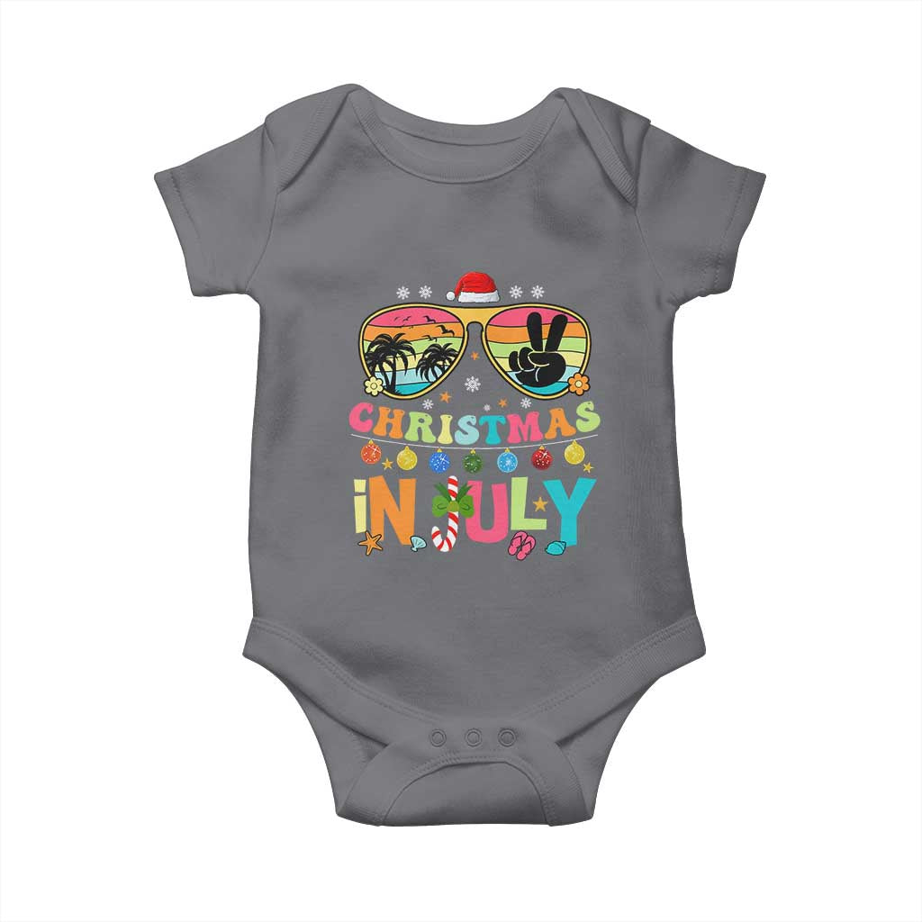 Sunglasses Beach Christmas in July Baby Onesie Santa Summer Xmas - Wonder Print Shop