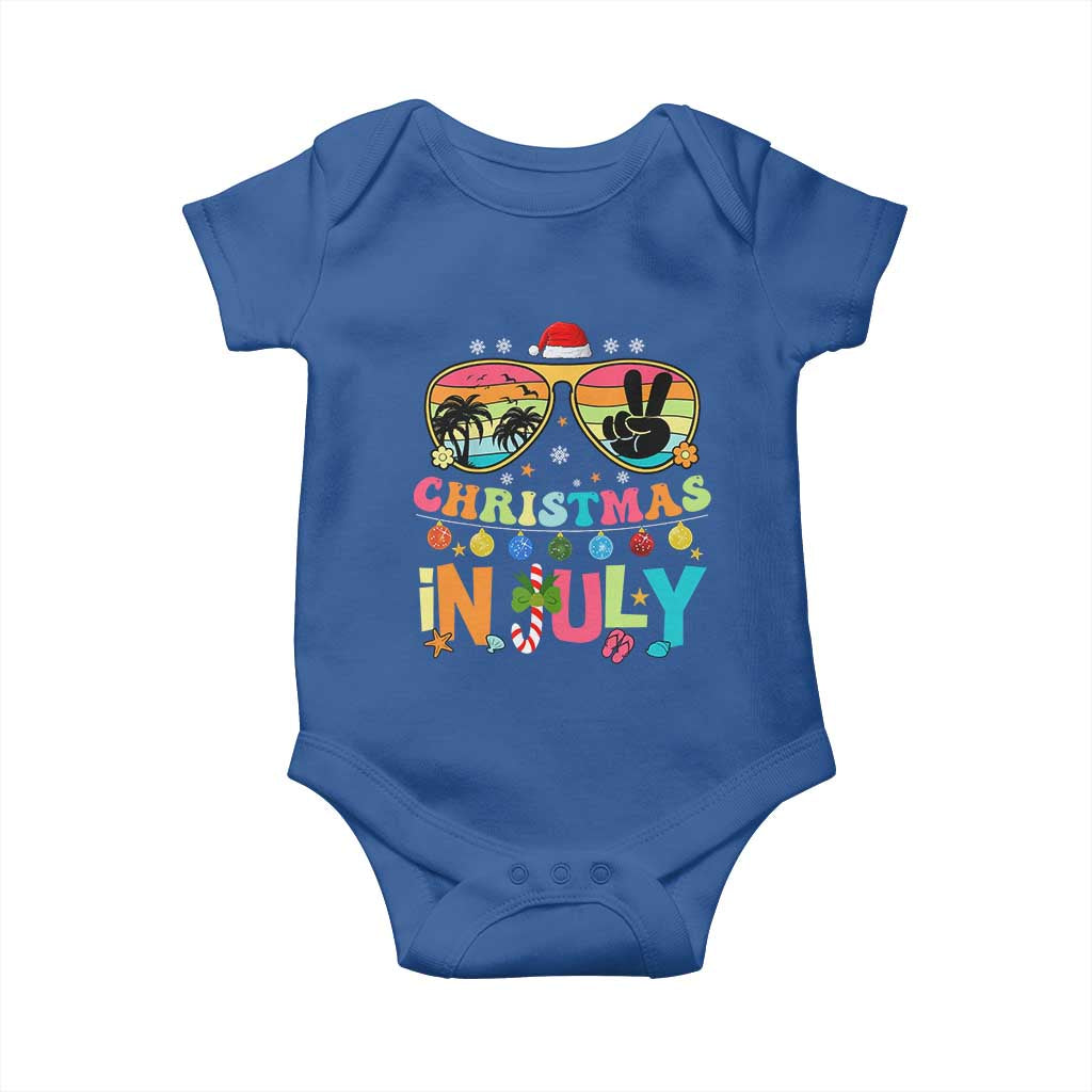 Sunglasses Beach Christmas in July Baby Onesie Santa Summer Xmas - Wonder Print Shop