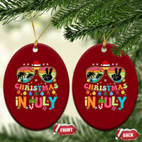 Sunglasses Beach Xmas in July Ceramic Ornament Santa Summer Xmas - Wonder Print Shop