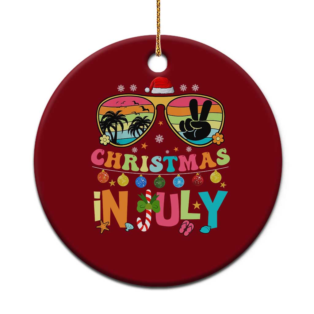 Sunglasses Beach Xmas in July Ceramic Ornament Santa Summer Xmas - Wonder Print Shop
