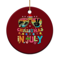 Sunglasses Beach Xmas in July Ceramic Ornament Santa Summer Xmas - Wonder Print Shop