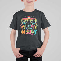 Sunglasses Beach Christmas in July T Shirt For Kid Santa Summer Xmas - Wonder Print Shop