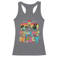 Sunglasses Beach Christmas in July Racerback Tank Top Santa Summer Xmas - Wonder Print Shop