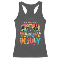 Sunglasses Beach Christmas in July Racerback Tank Top Santa Summer Xmas - Wonder Print Shop
