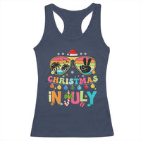Sunglasses Beach Christmas in July Racerback Tank Top Santa Summer Xmas - Wonder Print Shop