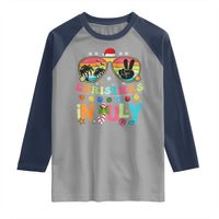Sunglasses Beach Christmas in July Raglan Shirt Santa Summer Xmas - Wonder Print Shop