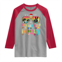 Sunglasses Beach Christmas in July Raglan Shirt Santa Summer Xmas - Wonder Print Shop